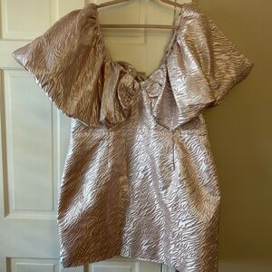 ASOS Metallic Pink Mini Dress